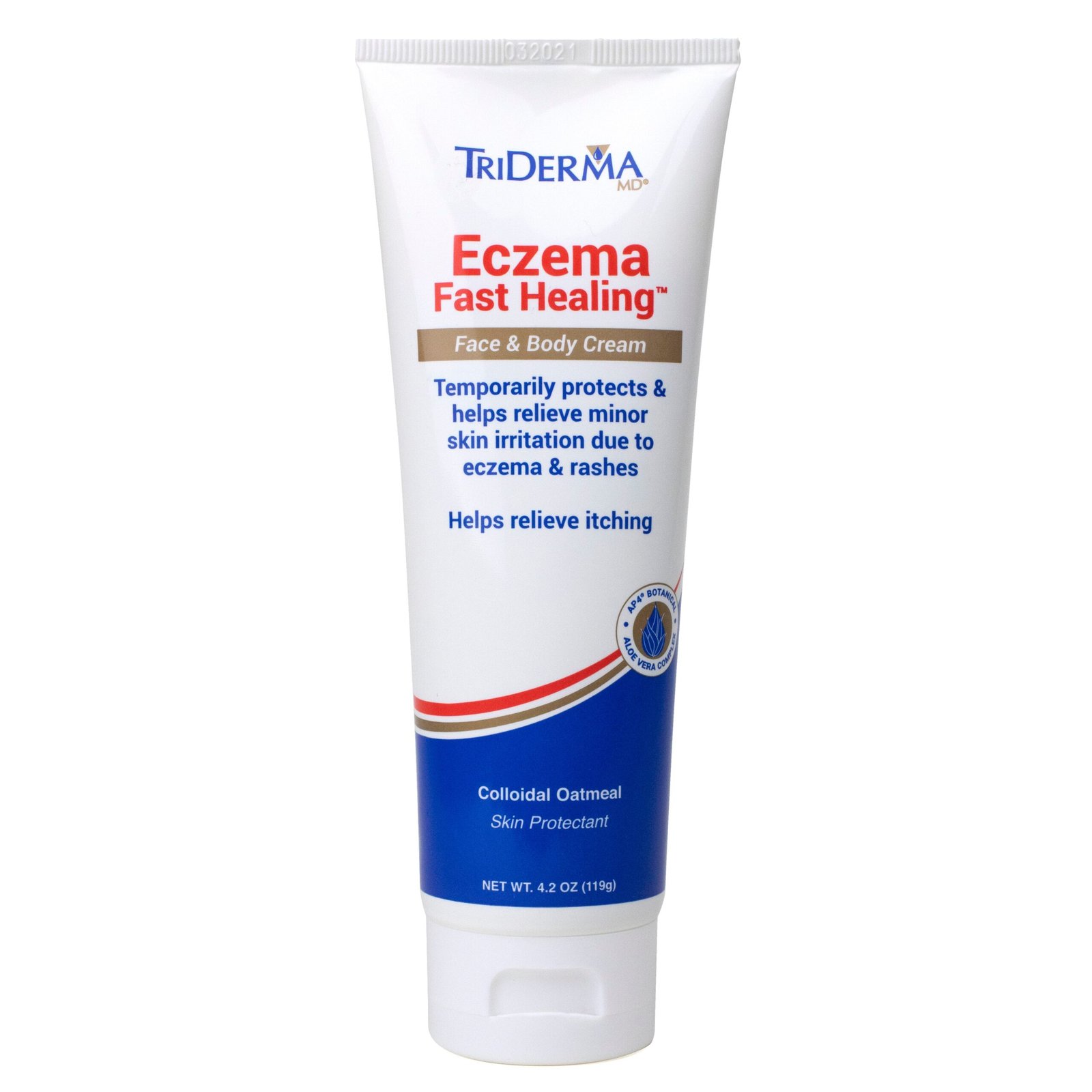 TriDermaMD_EczemaFastHealing_4.2ozTube_1 Eczema Cream for Face & Body, Itch Relief for Dry Sensitive Skin, Steroid-Free Moisturizer with Colloidal Oatmeal & Aloe, Helps Support Skin Barrier, Dermatologist Tested, 4.2 oz - Image 1